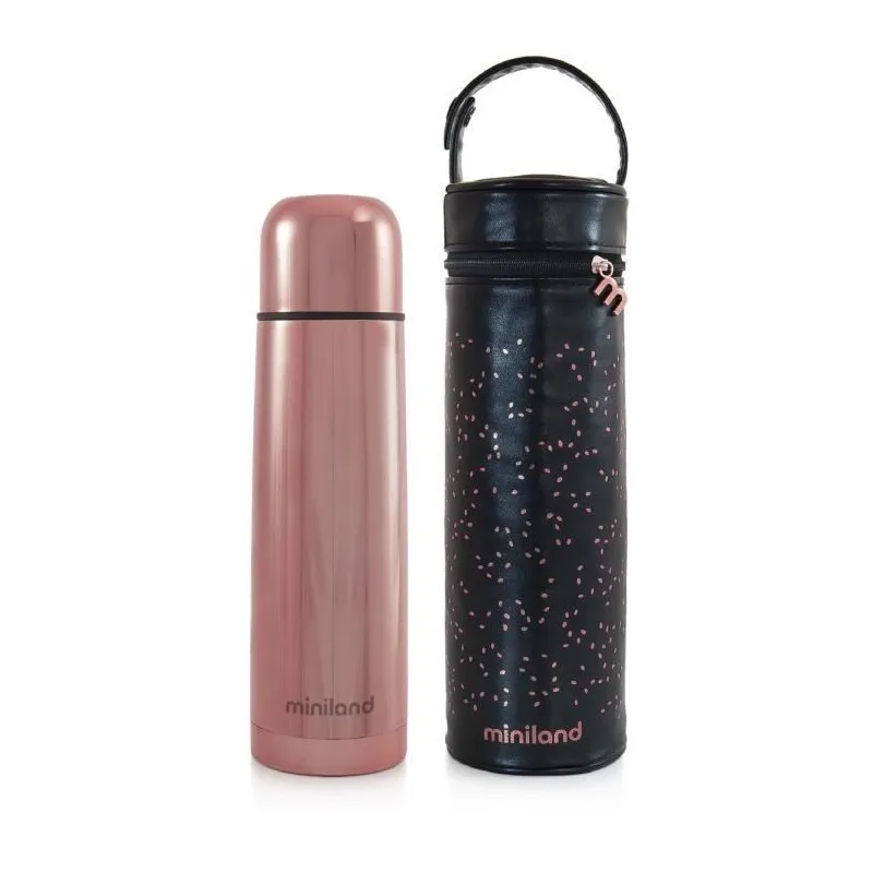 DELUXE THERMOS ET DELUXE THERMIBAG 500ML MINILAND EN ROSE